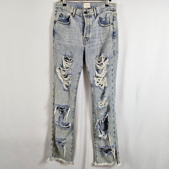 AO.LA High Tide Distressed Jeans in Light Indigo - Size 27 - Picture 1 of 11